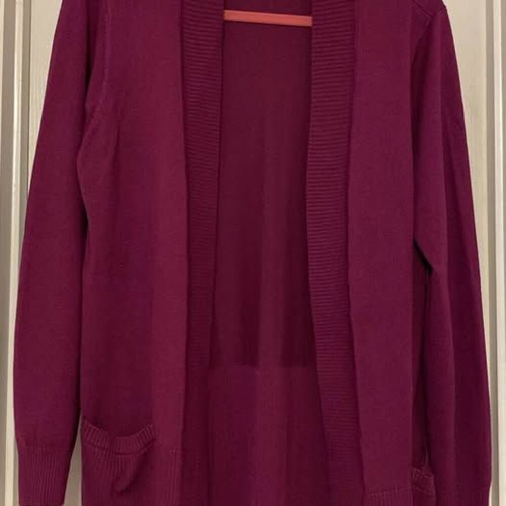 Women’s Faded Glory XL Purple Cadigan Sweater‎